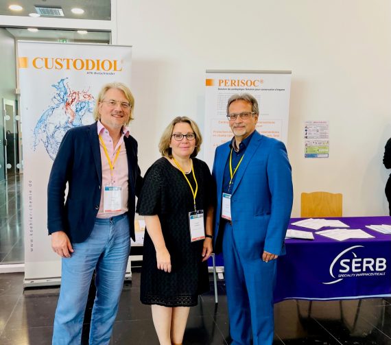 Dr. Stefan Fritz, Isabelle Desbois and Augusto Blasi at ESCVS 2023 in Paris