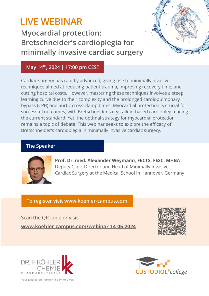 Myocardial protection: Bretschneider’s cardioplegia for minimally invasive cardiac surgery